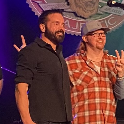 Joel Farthing and Jared Berry playing together on stage