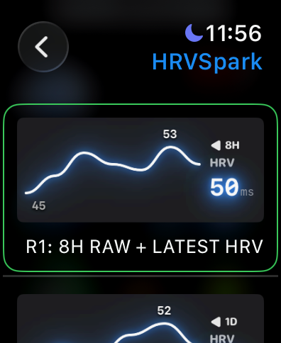 HRVSpark watchOS Complications Picker